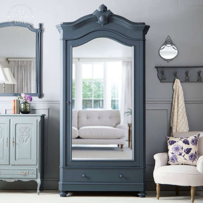 Single Door Mirrored French Armoire