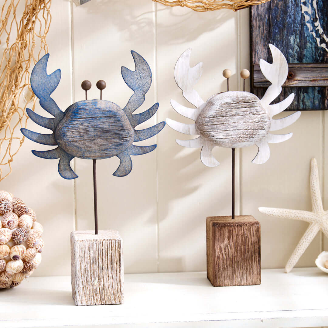 Nautical Wooden Crab on Stand