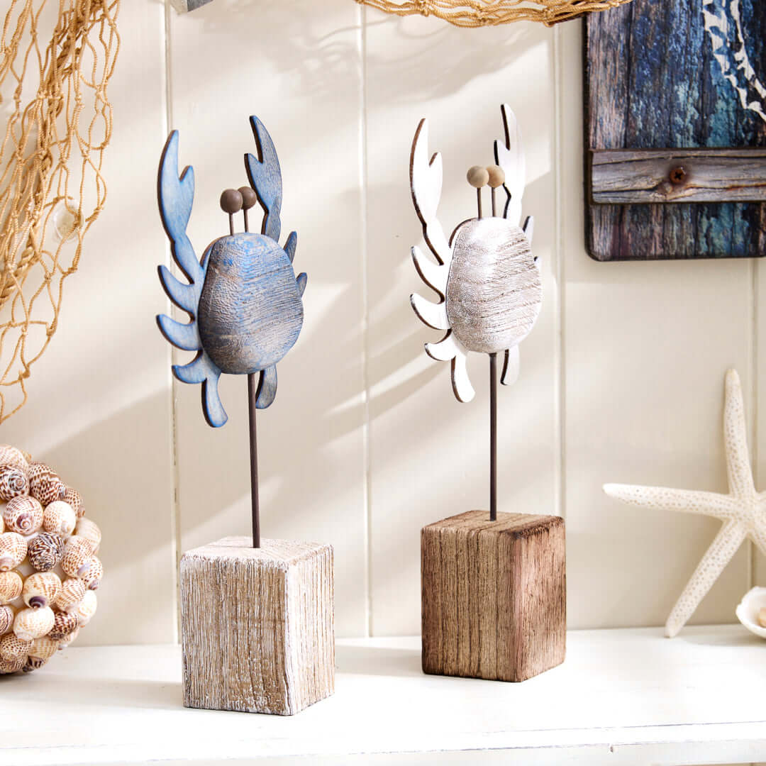 Nautical Wooden Crab on Stand