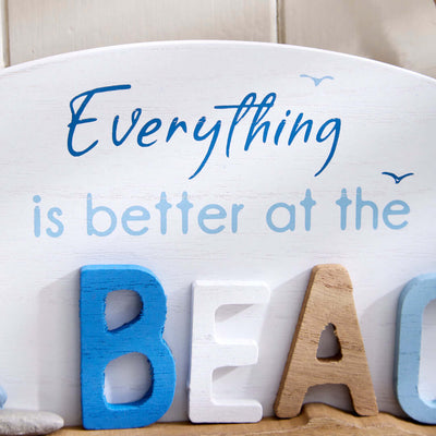 Nautical "Everything is better at the beach" oval plaque