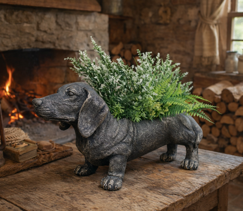 dachshund plant pot feet Dachshund Dog Planter – Decorative Indoor & Outdoor Plant Pot – LIVE LAUGH LOVE LIMITED