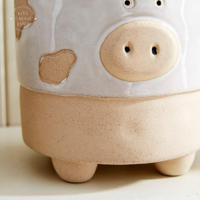 Country Ceramic Farmyard Animal Vase or Planter (Cow/Pig/Chicken) - 12.5cm - LIVE LAUGH LOVE LIMITED