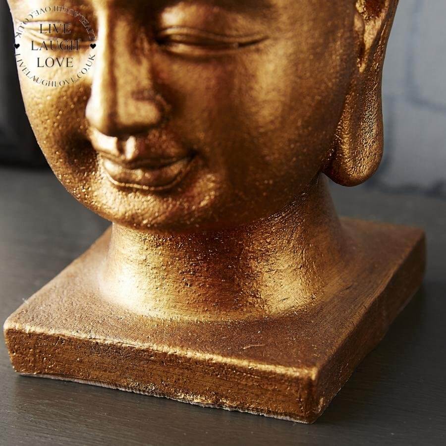 Gilded Buddha Head Ornament - B - LIVE LAUGH LOVE LIMITED