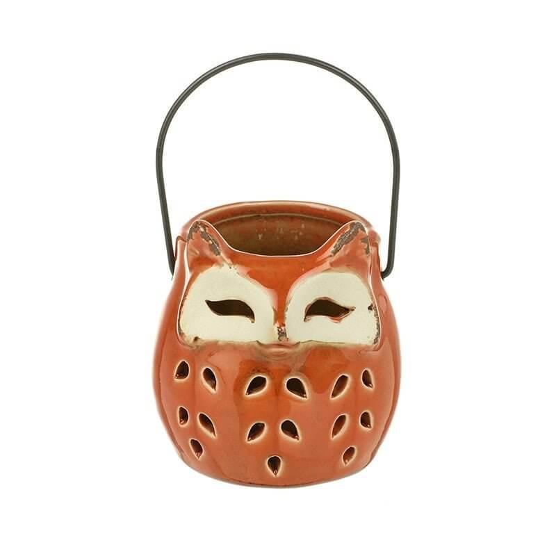 HK Living Ceramic Owl Jar Roasted