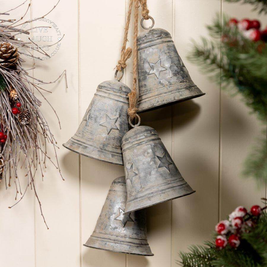 Bell Garland 3Pcs Large Christmas Vintage Bells Christmas Tree Ornaments  Set Of 5.5\, image size:900x900