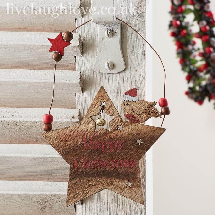 'Happy Christmas' Star With Bell & Robin - LIVE LAUGH LOVE LIMITED