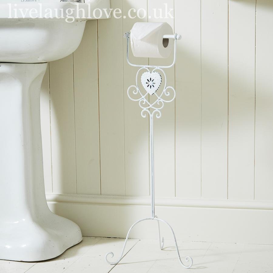 Lattice Heart Toilet Roll Holder On Stand - LIVE LAUGH LOVE LIMITED