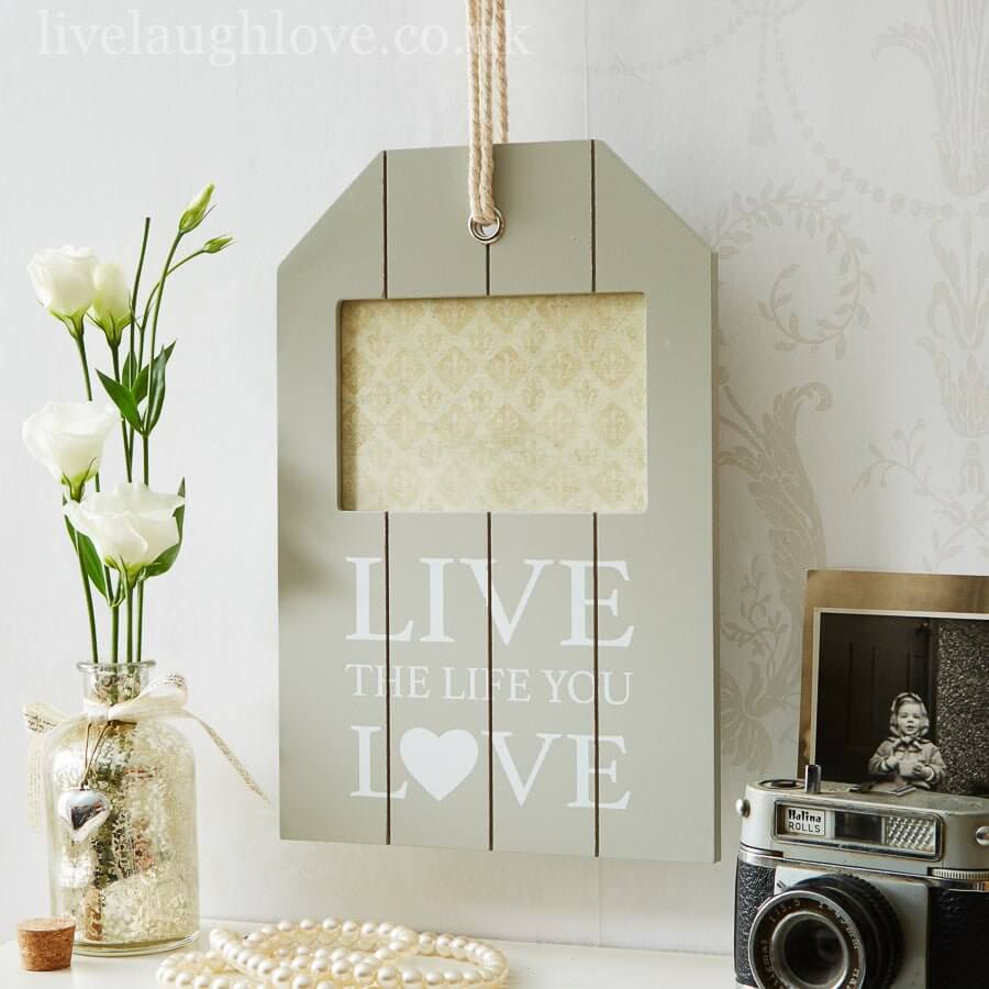 "Live The Life You Love" Photo Frame with Rope ***Second*** - LIVE LAUGH LOVE LIMITED