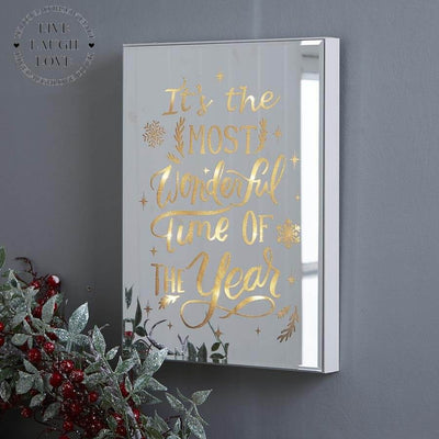 'Most Wonderful Time Of The Year' Mirrored LED Wall Hanger - LIVE LAUGH LOVE LIMITED