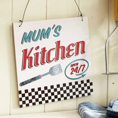"Mum's Kitchen" Retro Style Wall Plaque - LIVE LAUGH LOVE LIMITED
