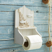 Nautical Painted Wooden Toilet Roll Holder - LIVE LAUGH LOVE LIMITED