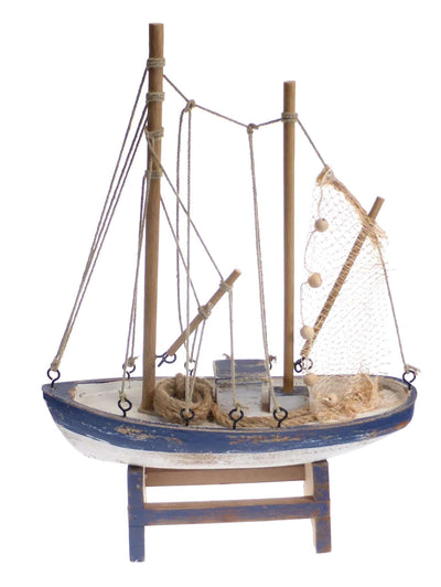 Nautical Wooden Trawler with Maritime Garnish - LIVE LAUGH LOVE LIMITED