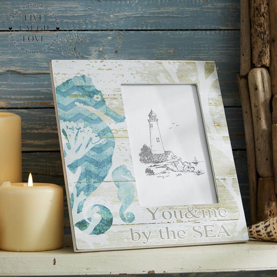 Nautical You & Me By The Sea Photo Frame - 4" x 6" Photo Size - LIVE LAUGH LOVE LIMITED