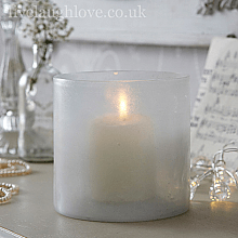 Opulent Collection - Giant Cylinder Candle Holder - Ivory - LIVE LAUGH LOVE LIMITED