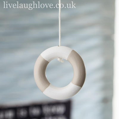 Painted Wooden Life Ring Light Pull - Natural - LIVE LAUGH LOVE LIMITED