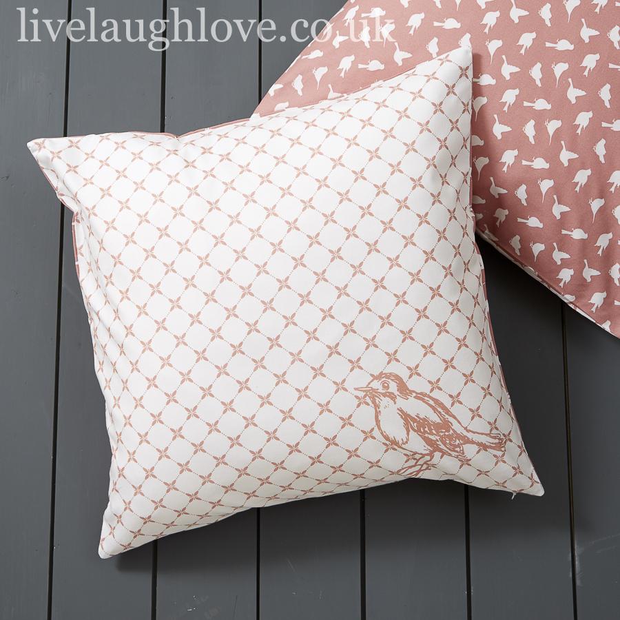 Pink Bird 50cm Cotton Cushion Cover - LIVE LAUGH LOVE LIMITED