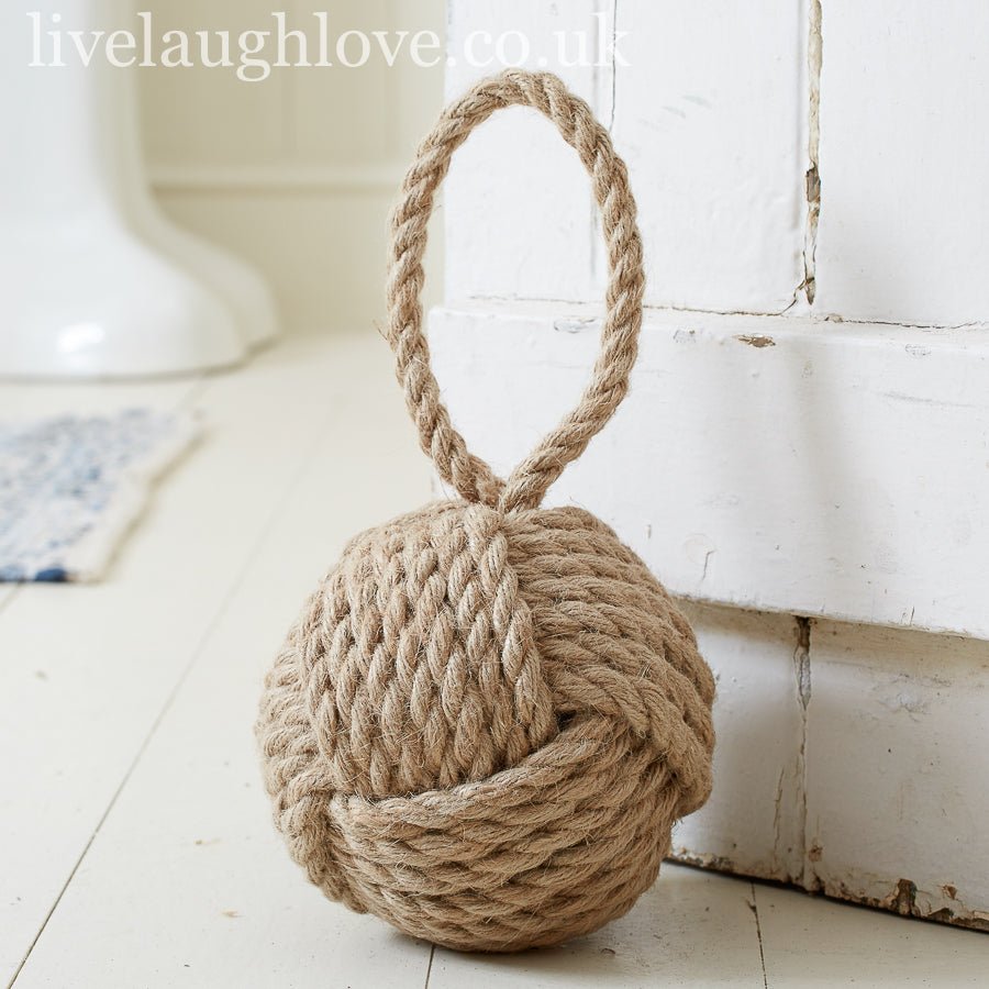 Rope Knot Doorstop - Natural - LIVE LAUGH LOVE LIMITED