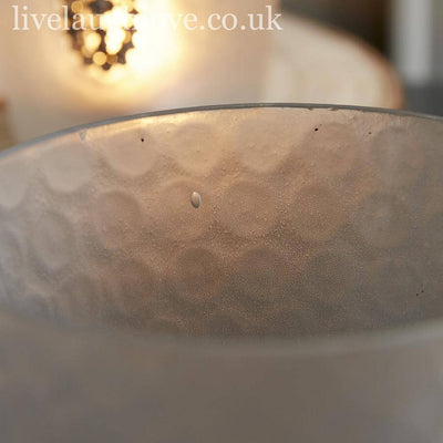 Se of 3 Large Glass Tea Light/Candle Holders With Oval Diamante Brooch ***Second*** - LIVE LAUGH LOVE LIMITED
