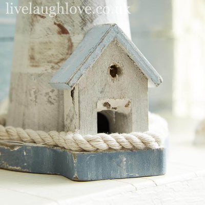 "This Way To The Beach" Rustic Wooden Lighthouse - LIVE LAUGH LOVE LIMITED