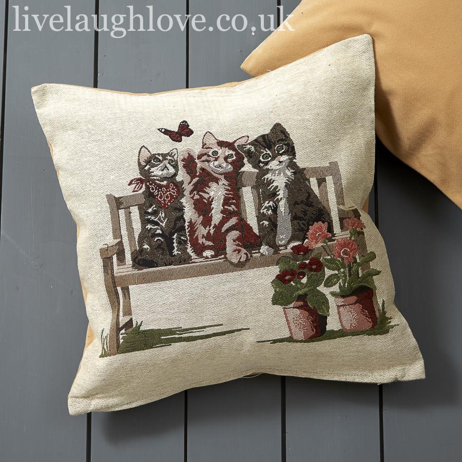 Trio Of Kittens 40cm Cushion Cover - LIVE LAUGH LOVE LIMITED