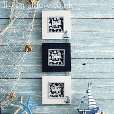 Triple Hanging Nautical Photo Frame - Boat - LIVE LAUGH LOVE LIMITED