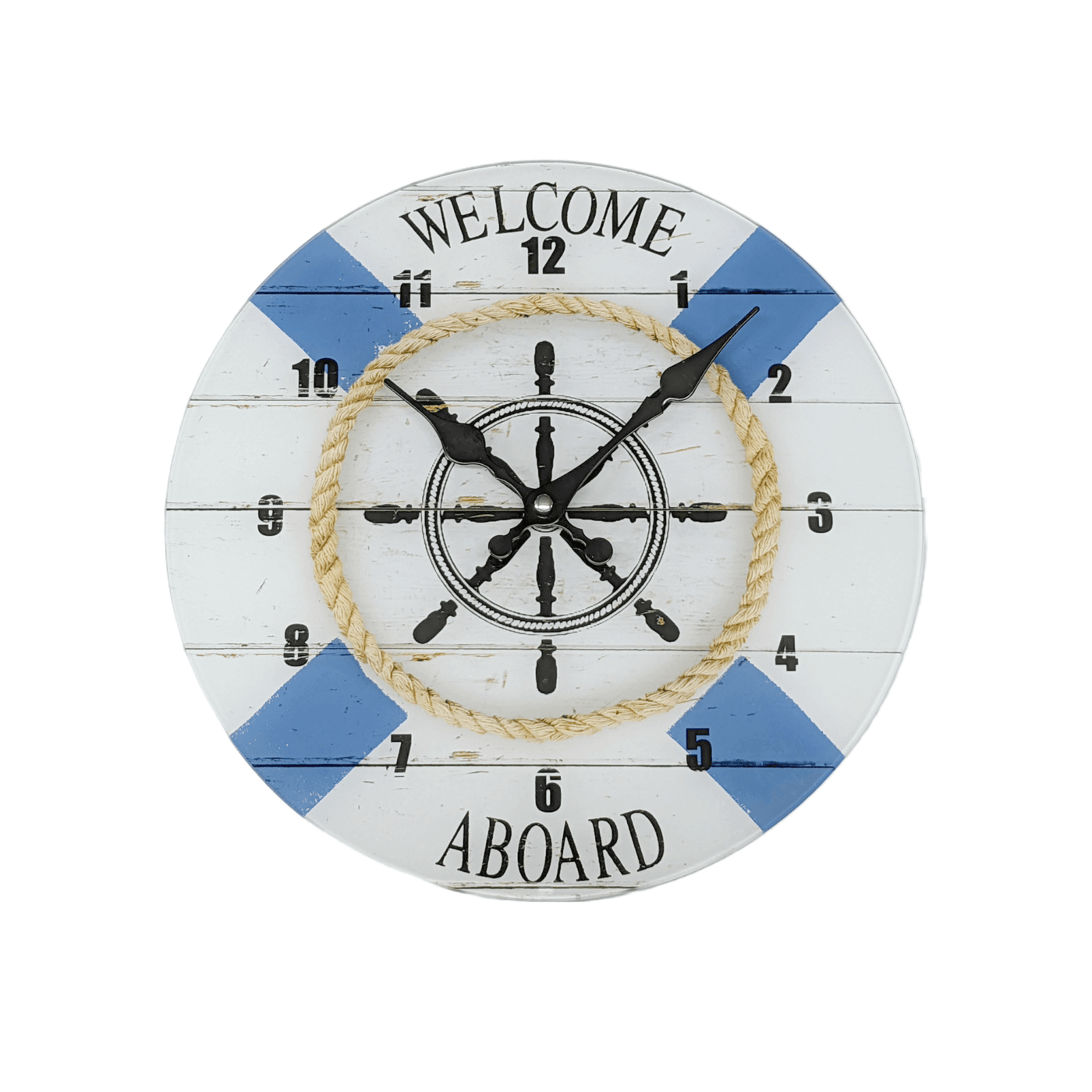 Welcome Aboard Glass Face Wall Clock - LIVE LAUGH LOVE LIMITED