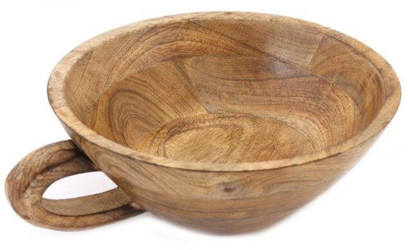 Wooden Bowl With Handle - LIVE LAUGH LOVE LIMITED