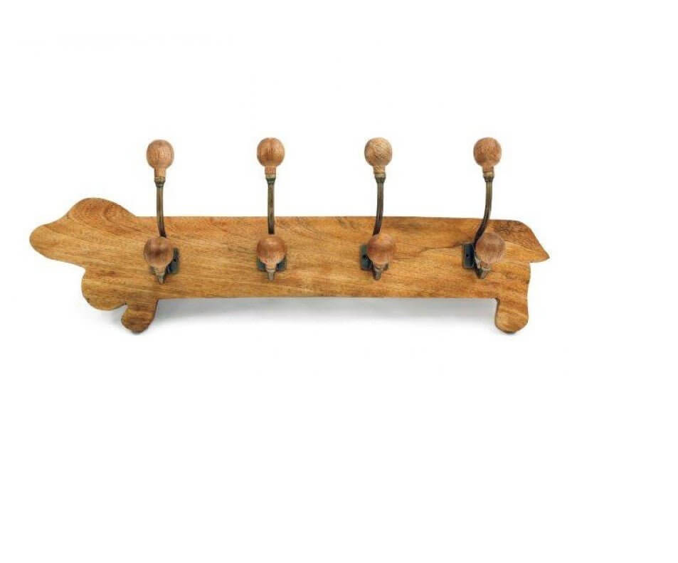 Wooden Dachshund Plaque with 4 Hooks - LIVE LAUGH LOVE LIMITED