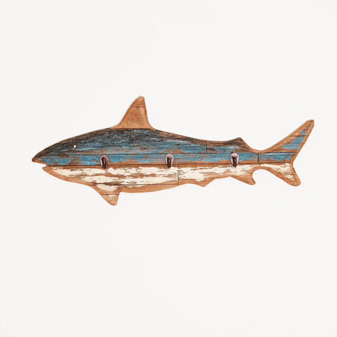 Rustic Nautical Shark Shaped Coat Rack