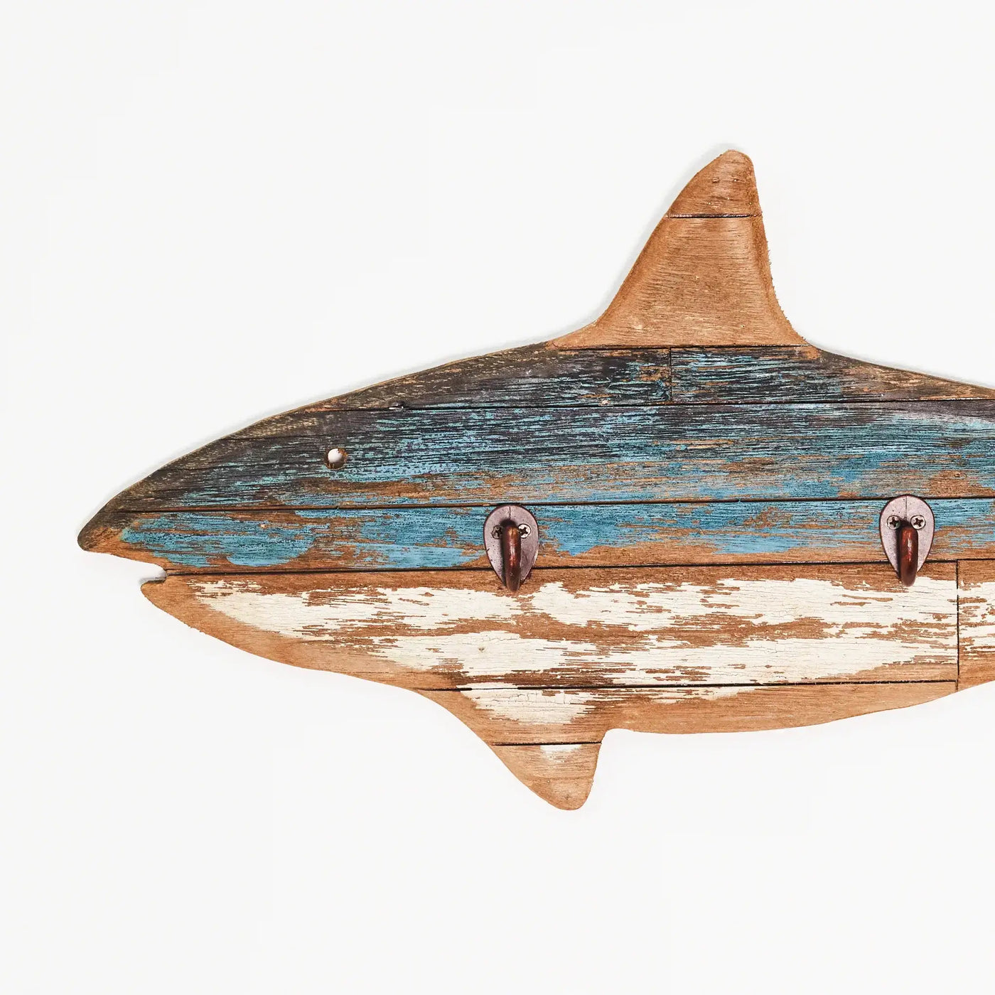 Rustic Nautical Shark Shaped Coat Rack
