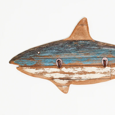 Rustic Nautical Shark Shaped Coat Rack