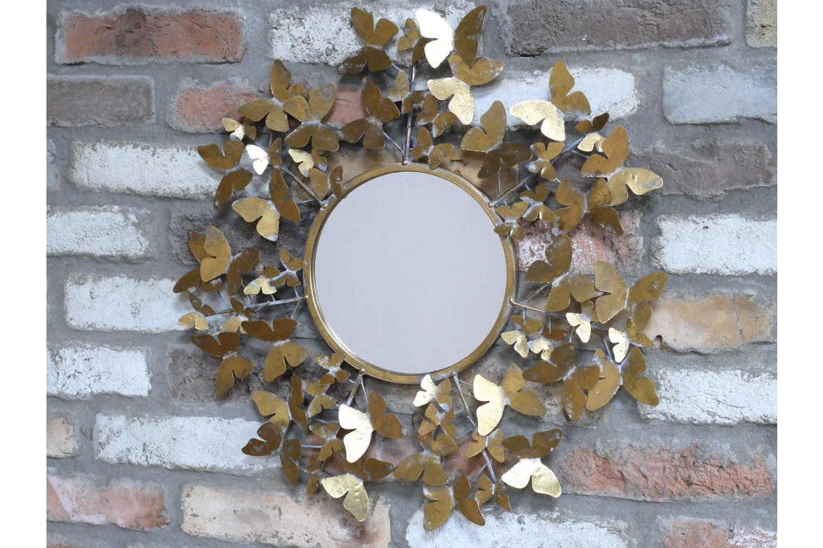 Rustic Metal Butterfly Mirror