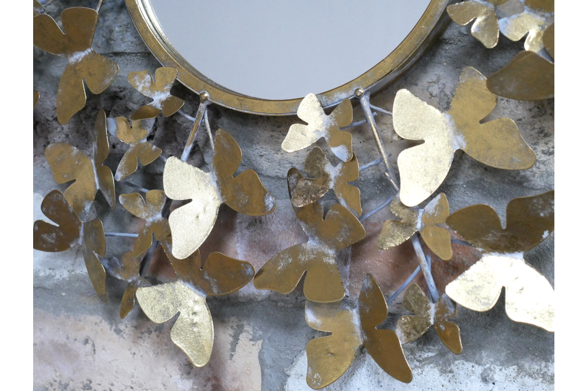 Rustic Metal Butterfly Mirror