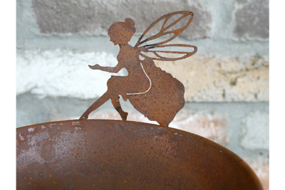 Rustic Metal Fairy Bird Feeder – Garden Ornament for Outdoor Wildlife