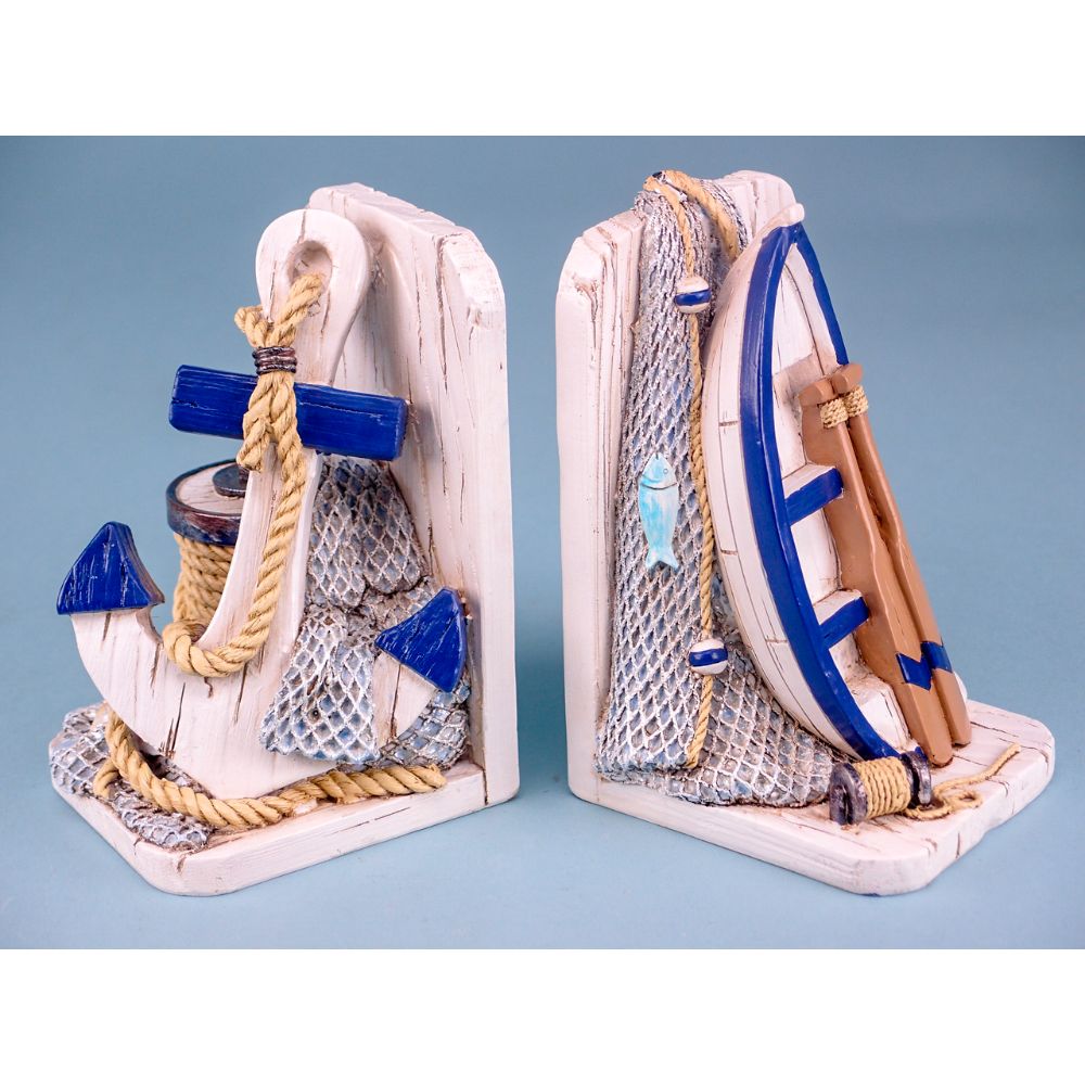 Nautical Bookends – Anchor & Rowing Boat Coastal Book Holders – LIVE ...