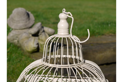 Vintage Style White Decorative Birdcage - Garden or Indoor Display