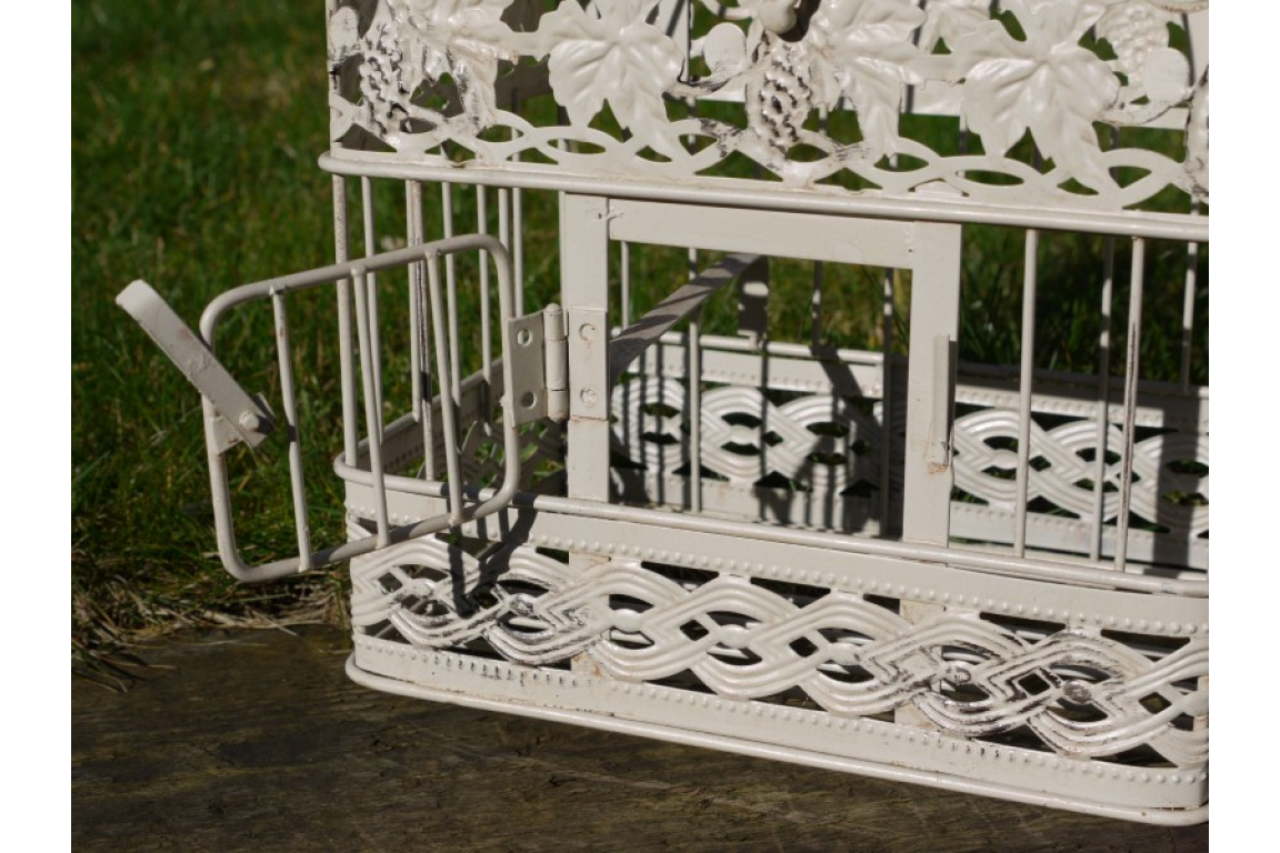 Vintage Style White Decorative Birdcage - Garden or Indoor Display