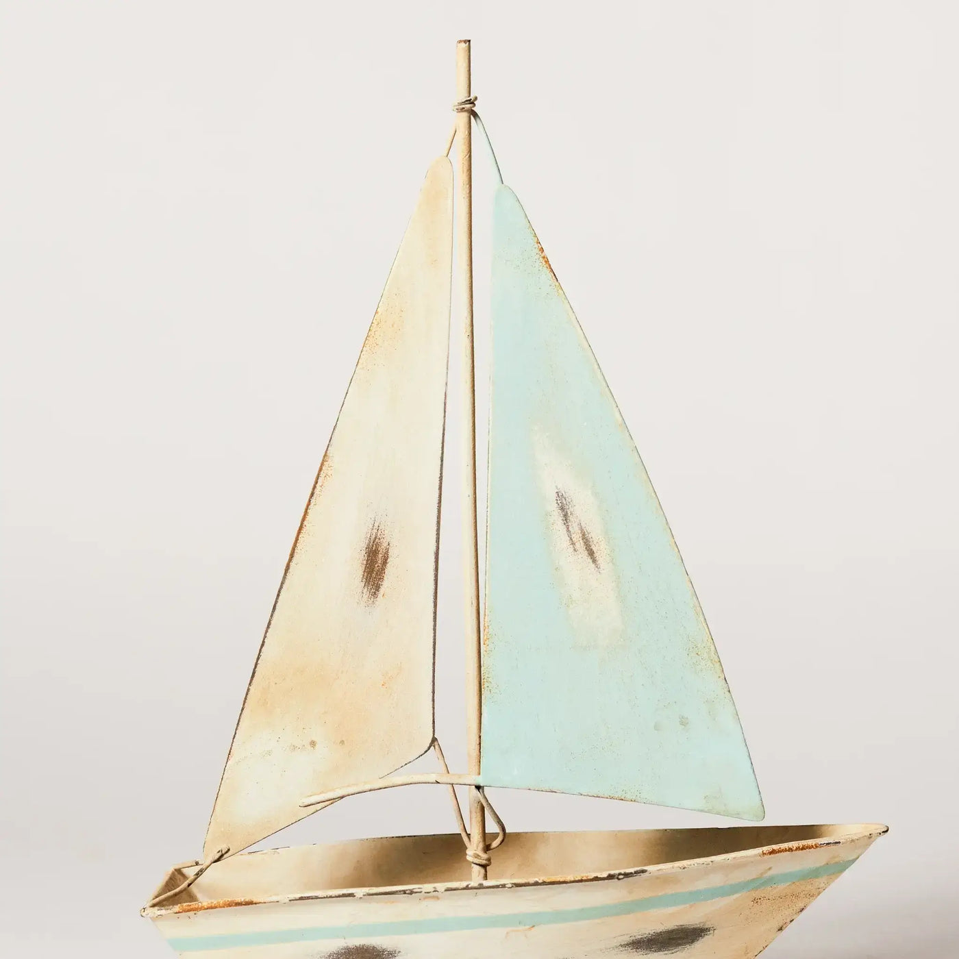 Nautical Distressed Metal Sailboat Shelf Sitter