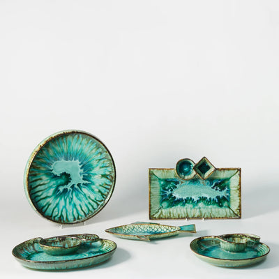 Handcrafted Ceramic Art Plates –  Unique Coastal Design