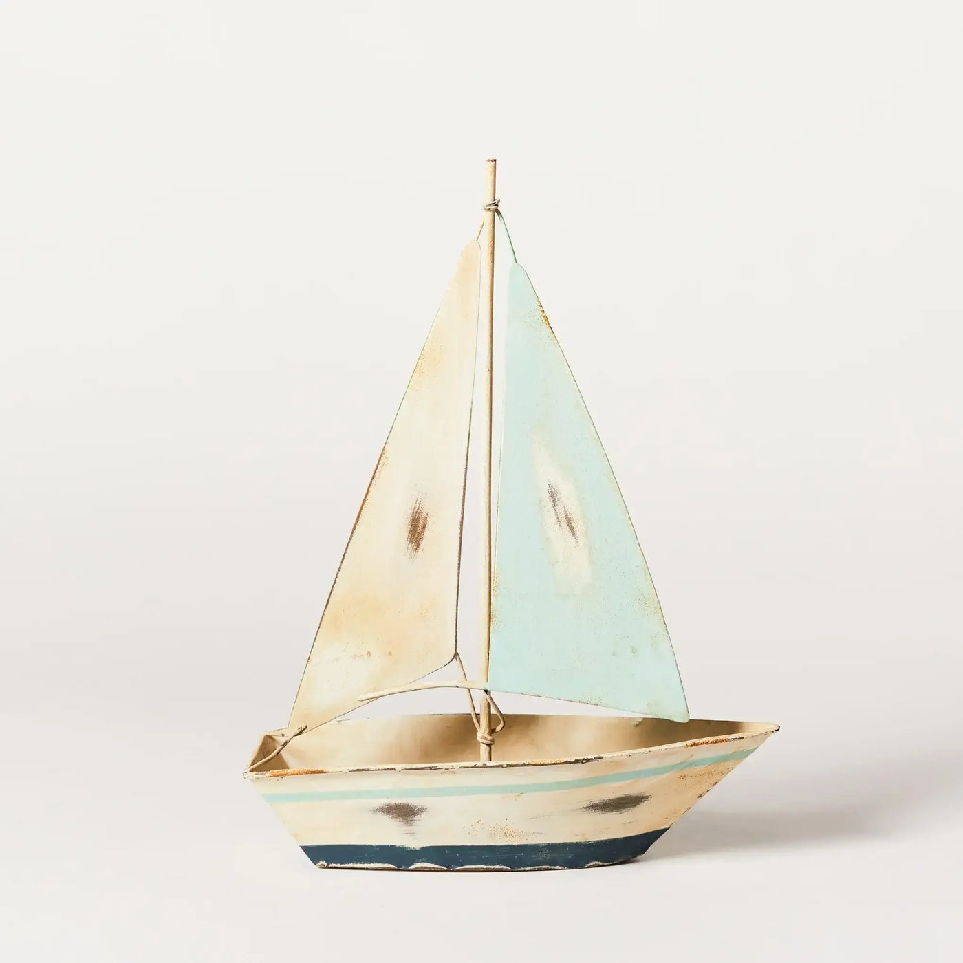 Nautical Distressed Metal Sailboat Shelf Sitter