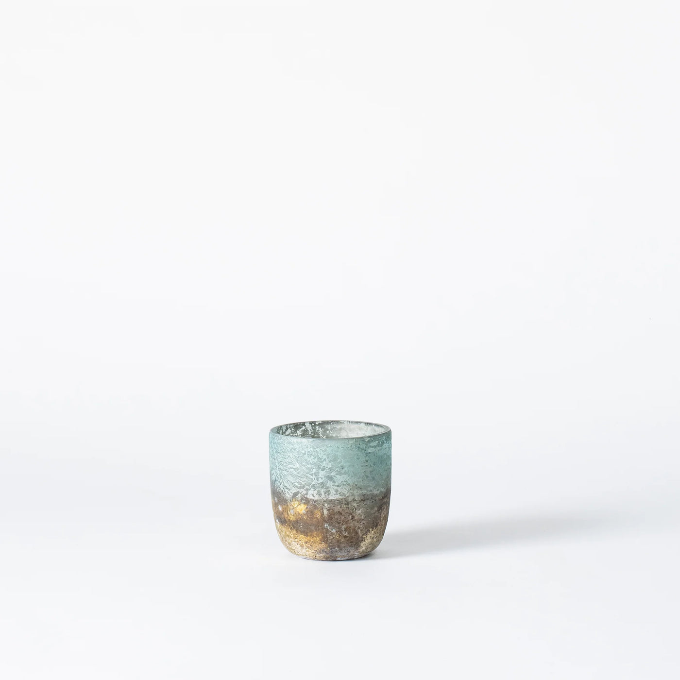 Handcrafted Frosted Glass Tea Light Holder – Unique Coastal Design