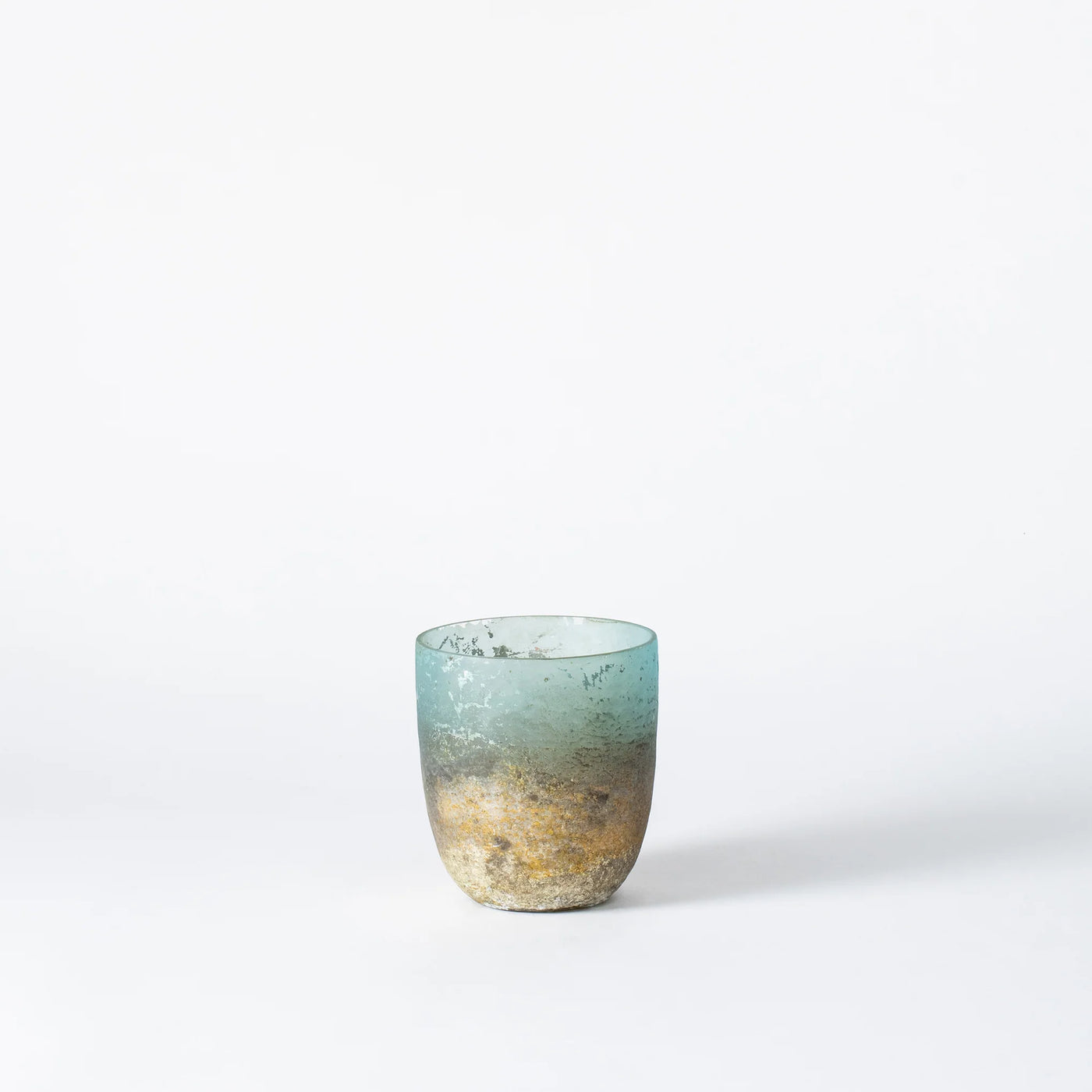 Handcrafted Frosted Glass Tea Light Holder – Unique Coastal Design