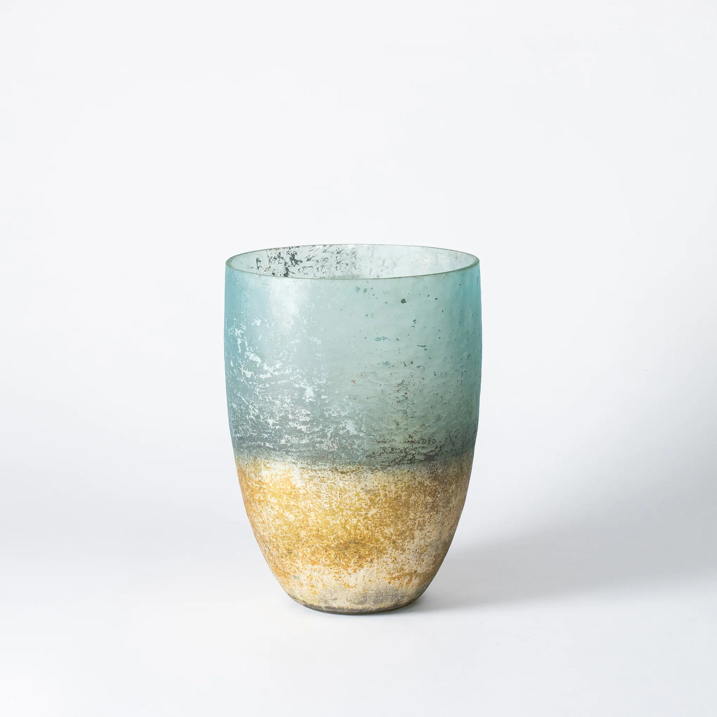Handcrafted Frosted Glass Tea Light Holder – Unique Coastal Design