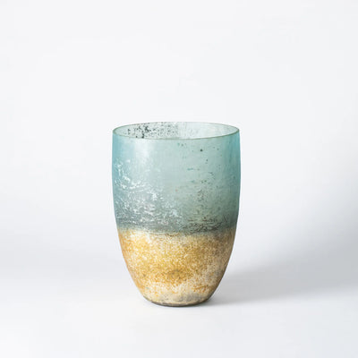 Handcrafted Frosted Glass Tea Light Holder – Unique Coastal Design