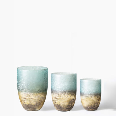 Handcrafted Frosted Glass Tea Light Holder – Unique Coastal Design