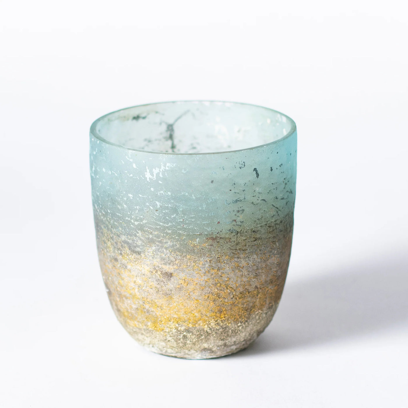 Handcrafted Frosted Glass Tea Light Holder – Unique Coastal Design