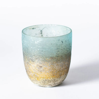 Handcrafted Frosted Glass Tea Light Holder – Unique Coastal Design