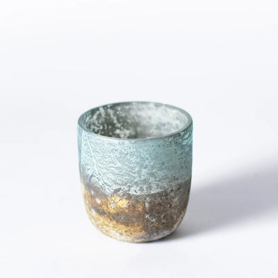 Handcrafted Frosted Glass Tea Light Holder – Unique Coastal Design