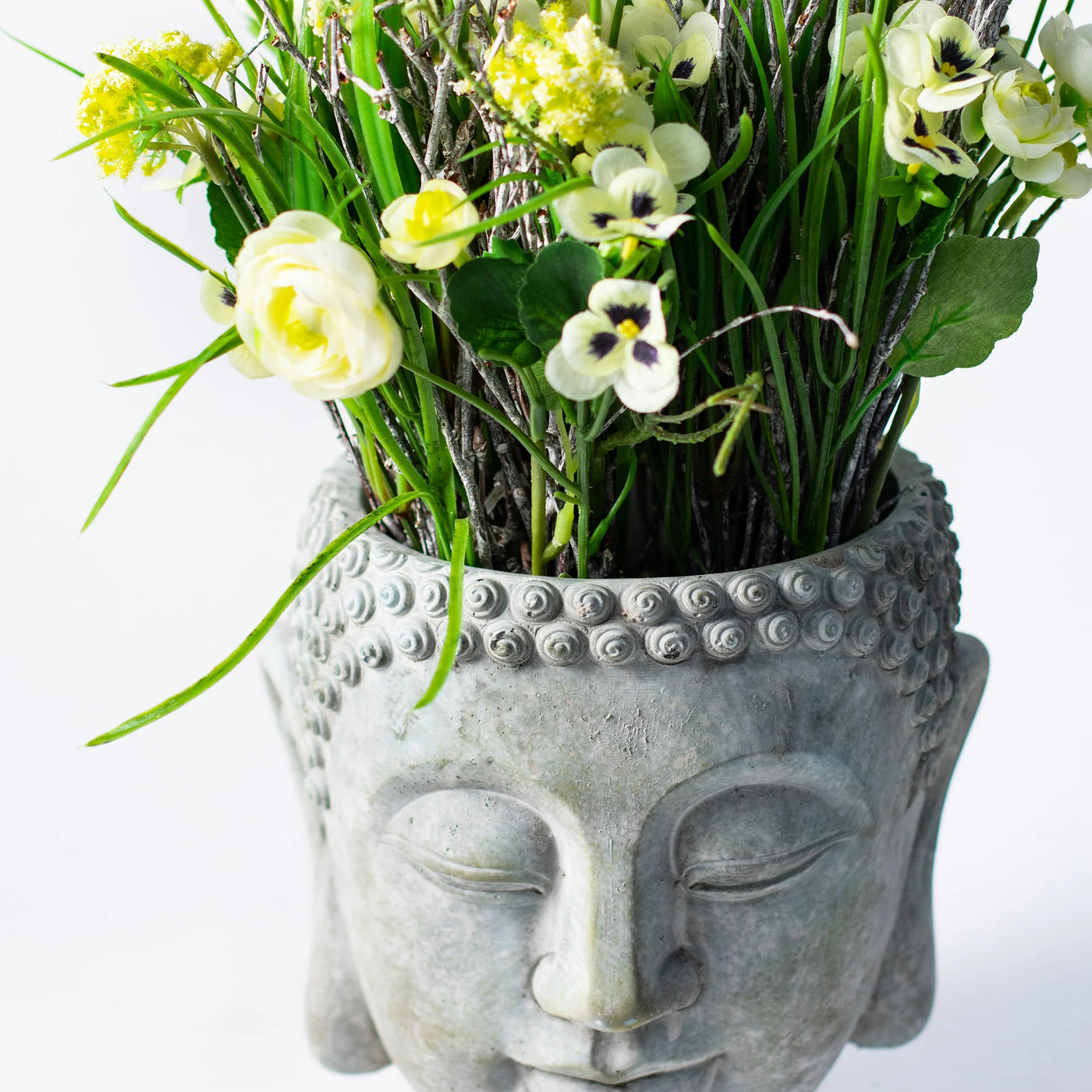 Concrete Buddha Head Planters – Zen-Inspired Garden and Home Decor