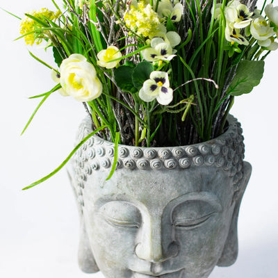 Concrete Buddha Head Planters – Zen-Inspired Garden and Home Decor